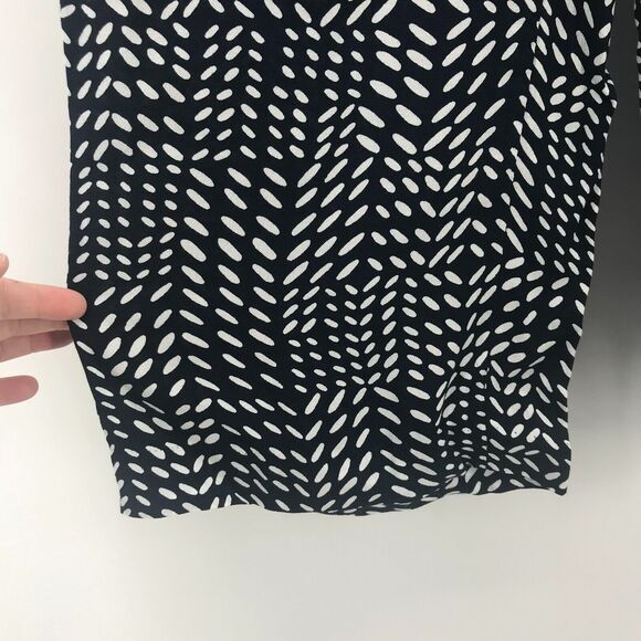 Ann Taylor LOFT Crop Pant Womens 6P 6 Petite Navy White Wide Leg Side Zip - Picture 2 of 11